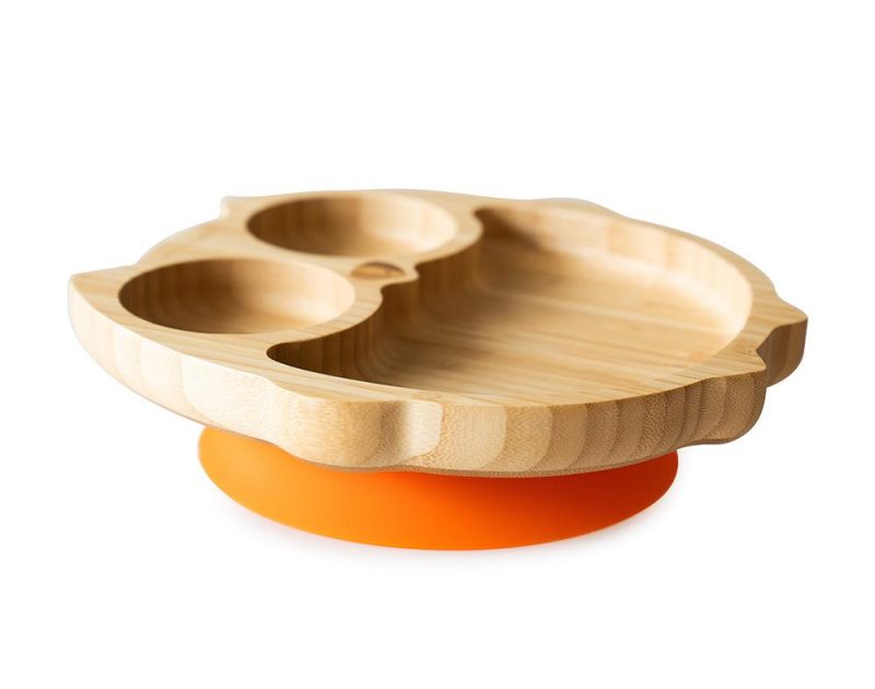 Owl Shaped Bamboo Suction Plate