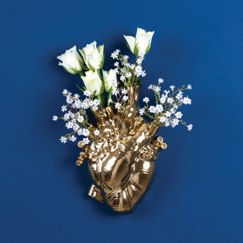 Love In Bloom Gold Edition Heart Vase
